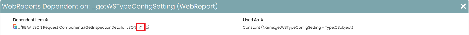 3 Find Dependent WebReports - _getWSTypeConfig