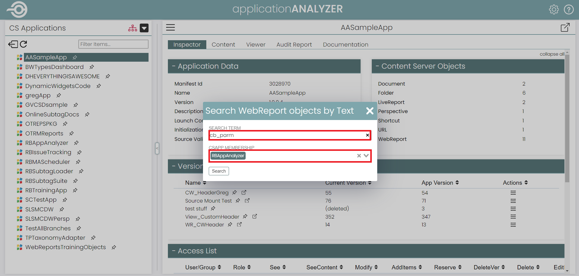 7 Search WR by Text - dialog