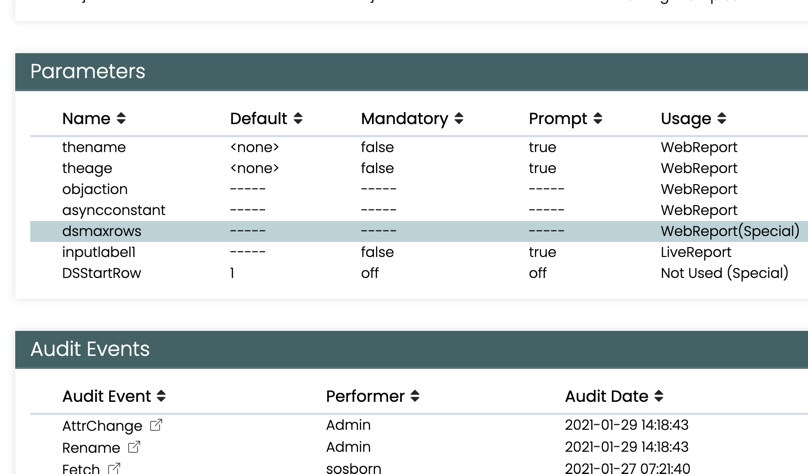 Parameters